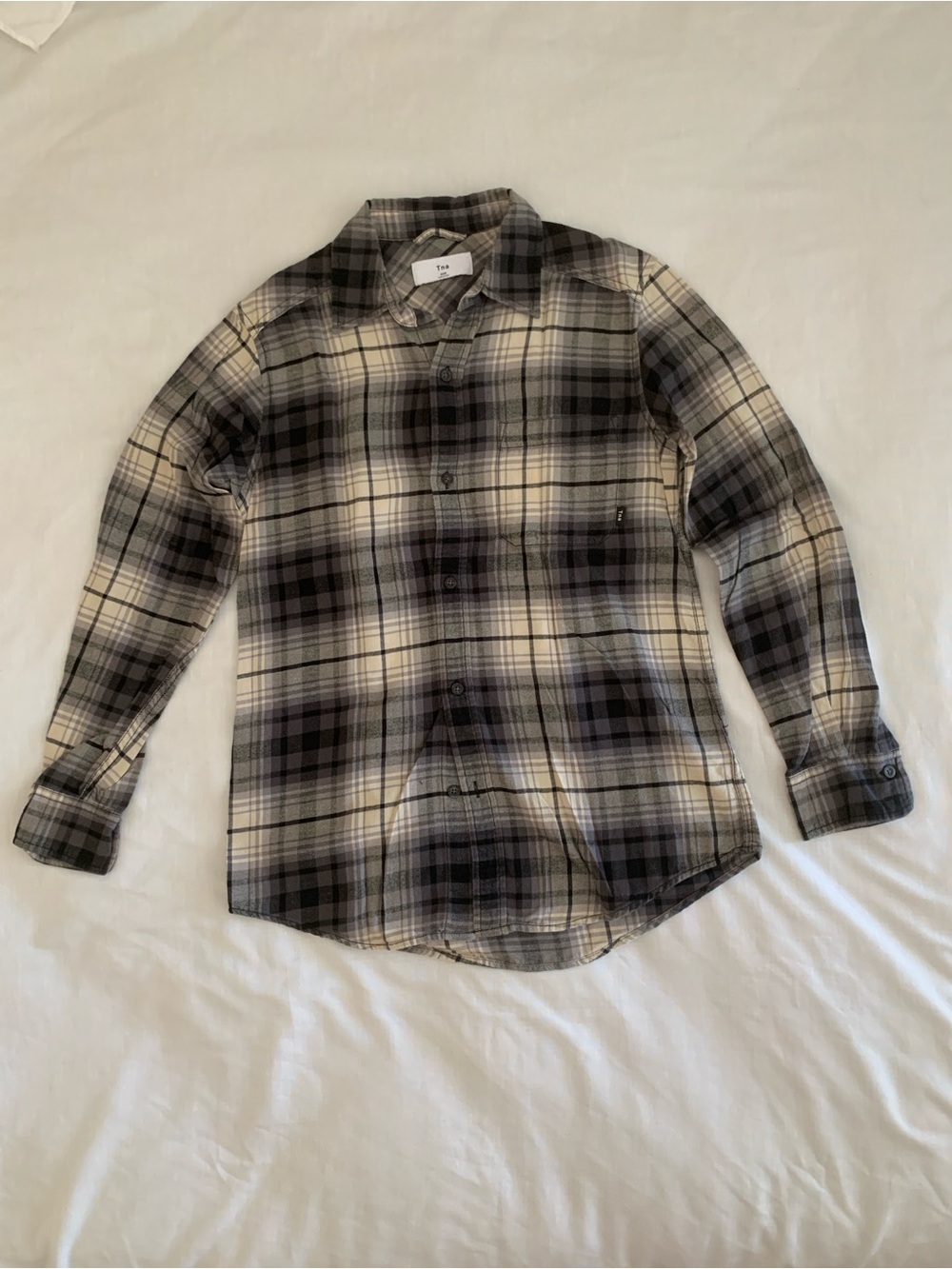 Aritzia TNA Plaid Flannel Oversized Button Up Shirt XXS EUC/NWOT